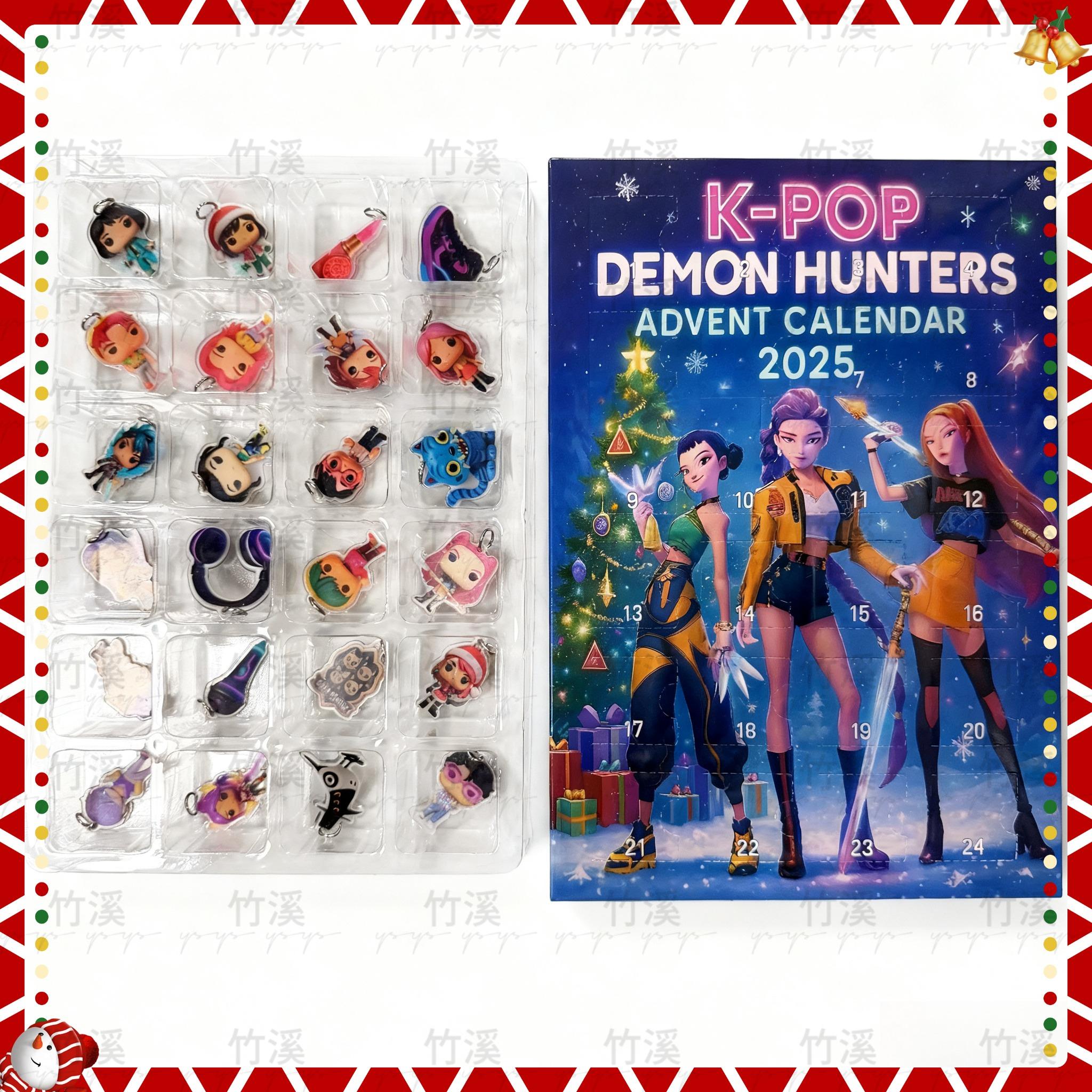 

Kpop Demon Hunters Адвент-календарь - Huntrix Rumi Mira Zoey SAJA Derpy Tiger Рождественские и Новогодние Украшения Игрушки Подарки One Calendar