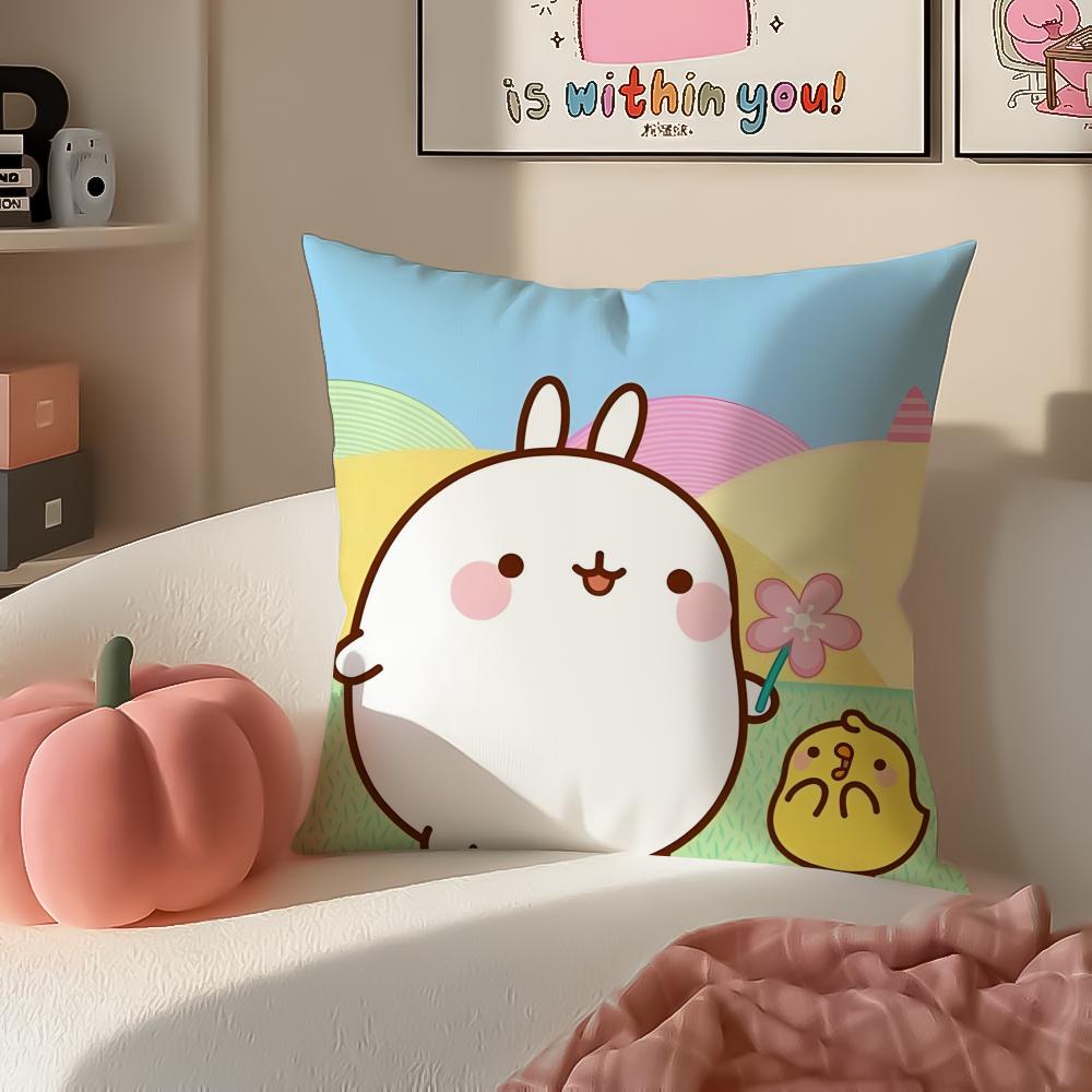 

Cute MMolang Cushion Cover Pillowcase Short Plush Invisible zipper Room Sofa Cushion Cover 30X30cm
