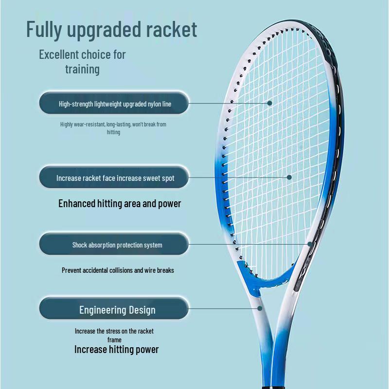 Solo Tennis Trainer Racket with Rebound Ball for Outdoor Exercise