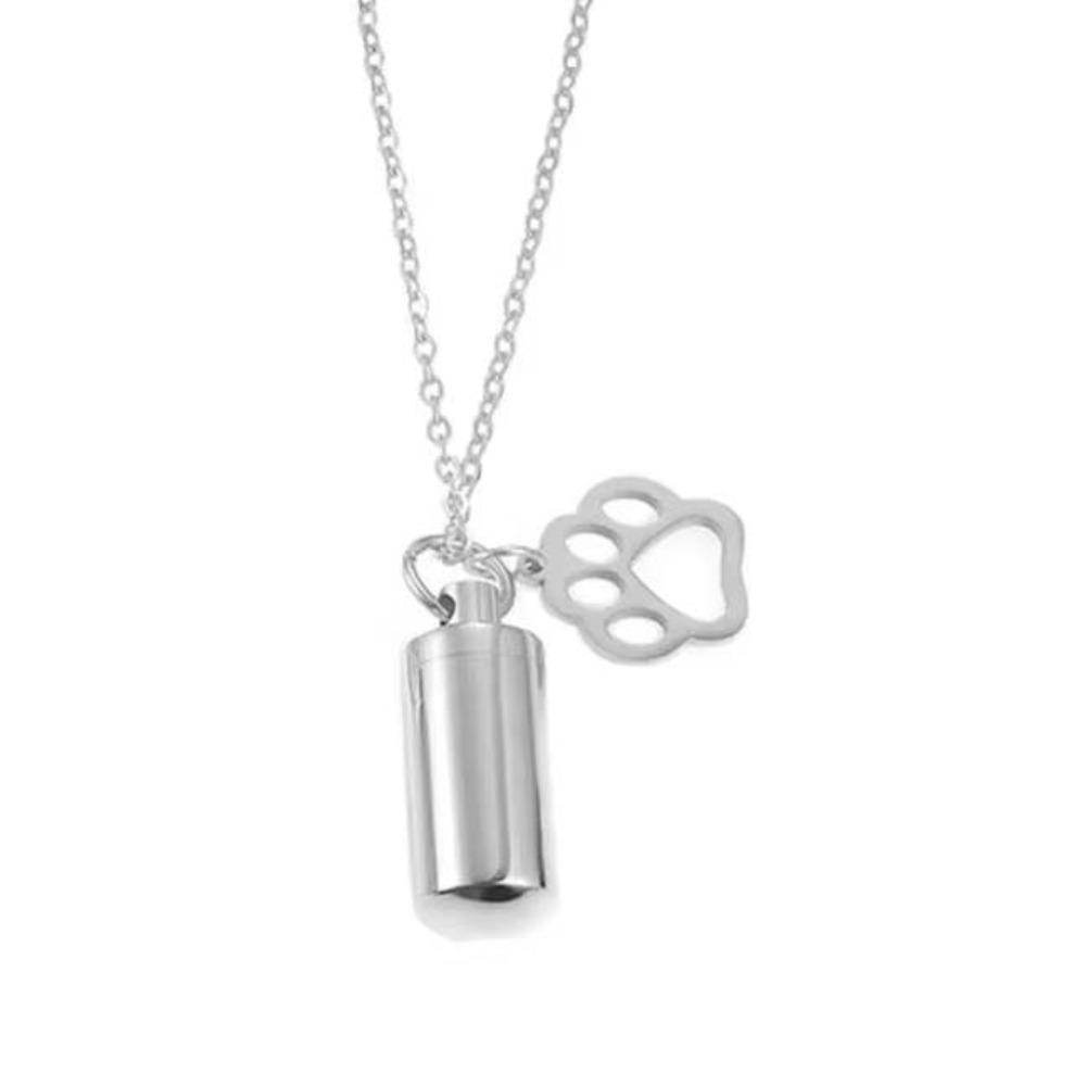 Cylinder Pet Ashes Pendant Stainless Steel Memorial Ashes Pendant Cremation Jewelry
