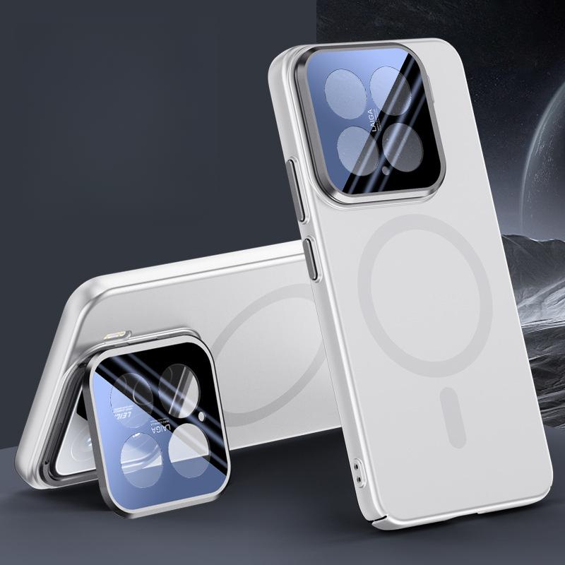 Suitable for Xiaomi 15pro Mobile Phone Case Matte Lens Bracket Xiaomi Full Coverage 15 Anti-fall Magnetic Suction Por Simple Men