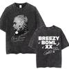 Retro gewaschen Chris Brown Breezy Bowl XX Tour Grafik T-Shirts Herren Hip Hop Mode Freizeit-T-Shirts Unisex Sommer Baumwoll-T-Shirts