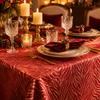 Polyester Cotton Table Cover Golden Jacquard Reversible Table Cover Christmas Tablecloth Holiday