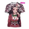 Japanisches Cartoon 3D Gedrucktes T-Shirt Anime Demon Slayer Unisex Kurzarm Lässig Niedlich T-Shirt Tops