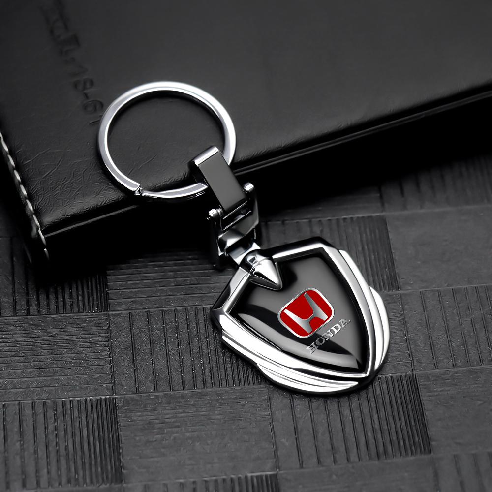 Car Logo Keychain Badge 3D Metal Keyring Auto Accessory For Honda Civic XR-V HR-V City Accord Odyssey Spirior CRV Jazz Varadero TP6