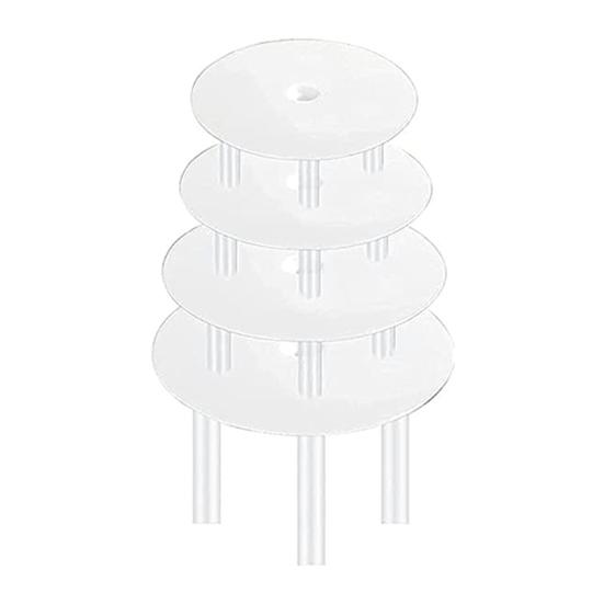 1 Set Reusable Round Cake Spacers Waterproof BPA Free Stacking Cake Stand 12 Cake Rods 4 Cake Separator Plates for Cakes of 4/6/8/10 Inches