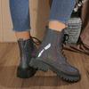 Thick-soled Lace-up Martin Boots 2025 Winter New Plus-size Round Toe Slimming British Style Colorful Boots for Women