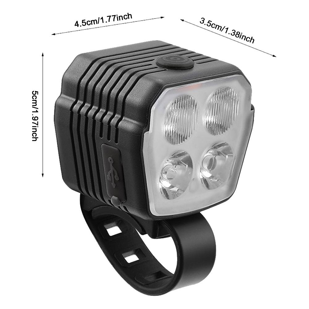 LED Bike Front Light Bicycle Light USB Charging with Horn Cycling Safety Flashlight 2 In 1 7 Light Modes Cycling Accessories