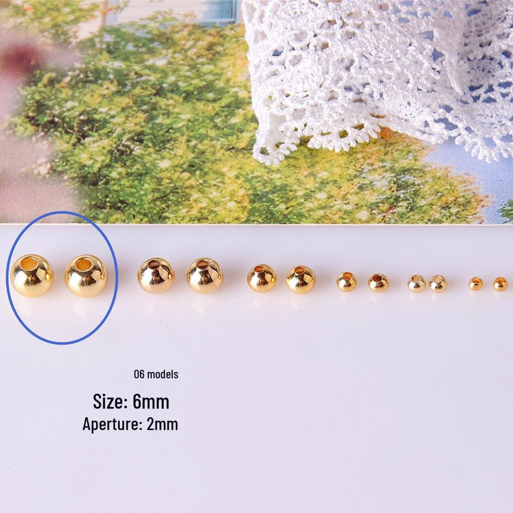 18k Gold Color-Preserving Beads: Small Round Gold-Filled Spacer Beads for DIY Jewelry and Handmade Bracelets.