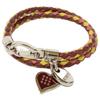 TOD'S [Excellent Condition] XEWB1221200TOP541H My Colors Heart Charm Leather Bracelet M Multicolor / SilverUsed