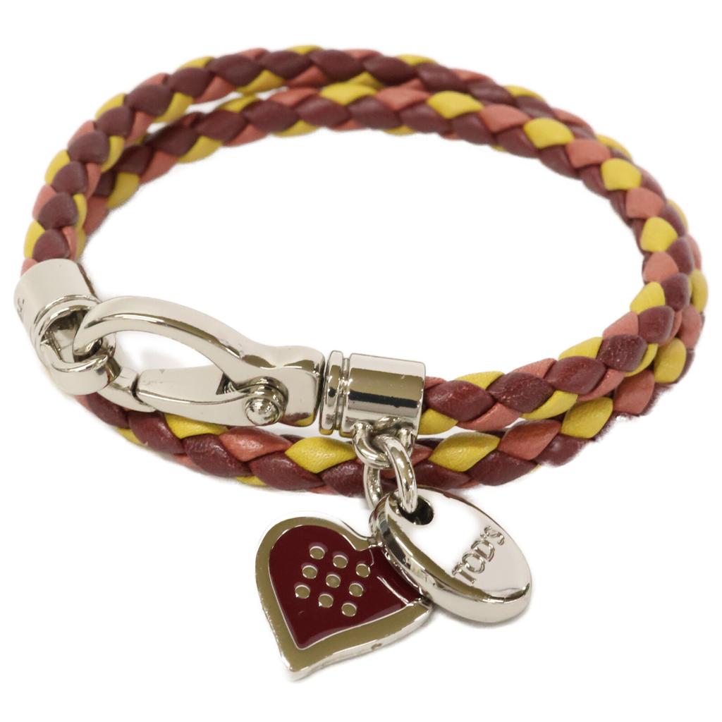 TOD'S [Excellent Condition] XEWB1221200TOP541H My Colors Heart Charm Leather Bracelet M Multicolor / SilverUsed