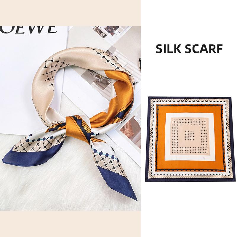 68*68cm 100% Mulberry Silk Scarf Luxury Printed Square Shawl Elegant Lightweight Soft Summer Fashion Accessory Women