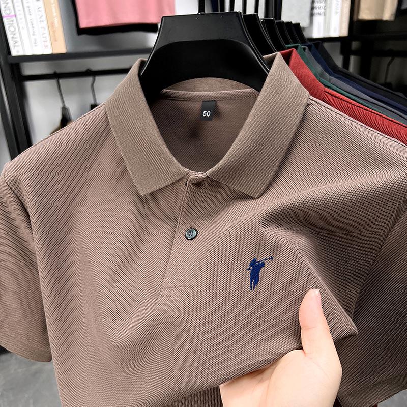 Men's Summer 2025 Embroidered Pony Logo Pure Cotton Polo Shirt