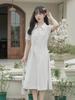 French sweet waist and thin temperament dress, summer new gentle wind design sense niche shirt medium and long dress