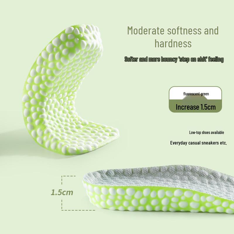 

Устілки для збільшення зросту Попкорн : Чоловічий спортивний, Жіночий комфорт, Амортизація удару, Дихаючий, для невидимого підйому та тривалого комфорту при стоянні. One Size