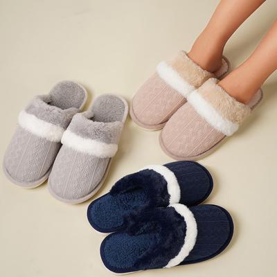 Winter Hairy Slippers, Home Anti Slip Slippers, Men's Indoor Plush Cotton Slippers, Women's Slippers