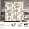 Strawberry Flower Garden Shower Curtain Machine Washable All Season Waterproof Privacy Protection Cute Design Country Style