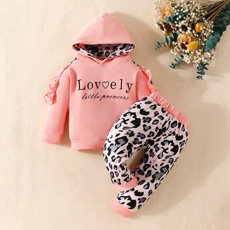 

Детский комплект с капюшоном и брюками для девочек, детский топ с длинными рукавами и длинными брюками с принтом, комплект одежды