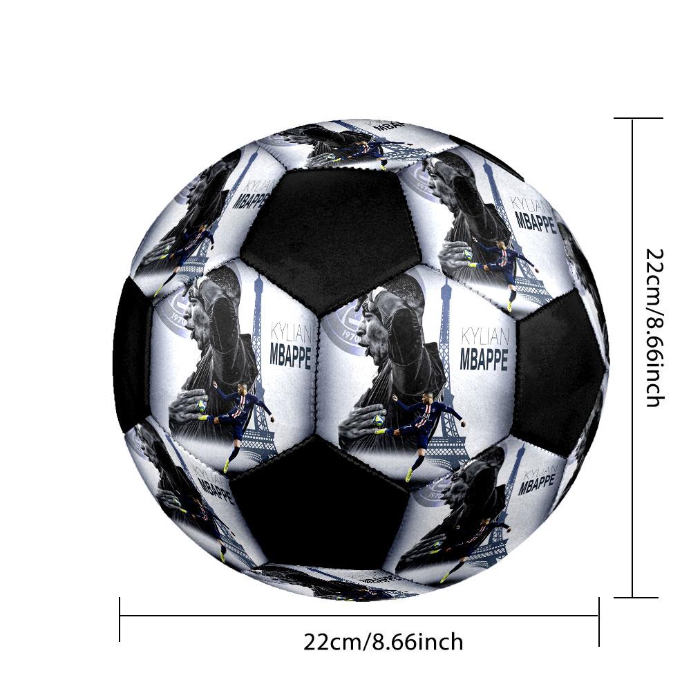 1PC Ultimate Mbappé Skills ballon de football taille 5 Praha Ballon de football en salle Coloré Tous les âges Cousu à la machine PVC Prêt pour la compétition Durable Haut rebond