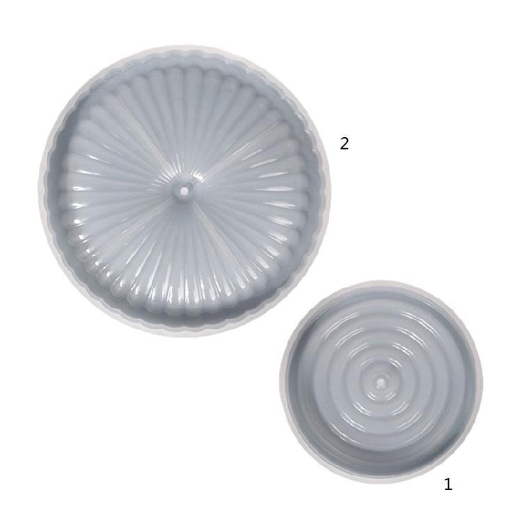 Crystal Epoxy Mold Incense Stick Holder Resin Molds Round Jewelry Tray Mold