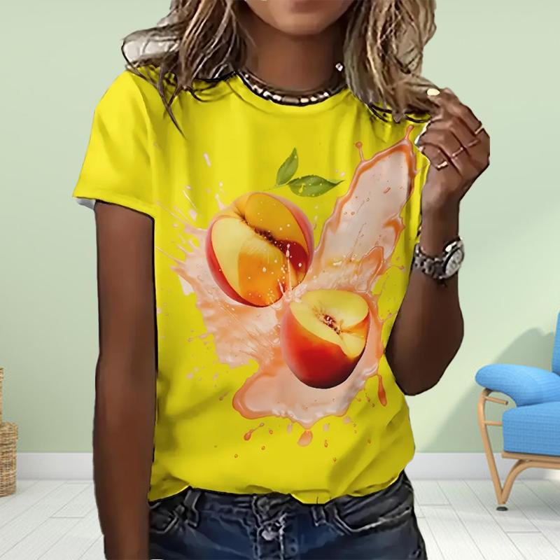 Fashion Women 3D Fruit Strawberry Print T Shirt Funny Casual O-neck Short Sleeves T-shirt Summer Female Tee Shirt