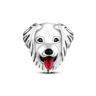 Charms Copper Plated Cute Pet Golden Retriever Animal Pendants Fit Charms Platabeads Women Jewellery Making