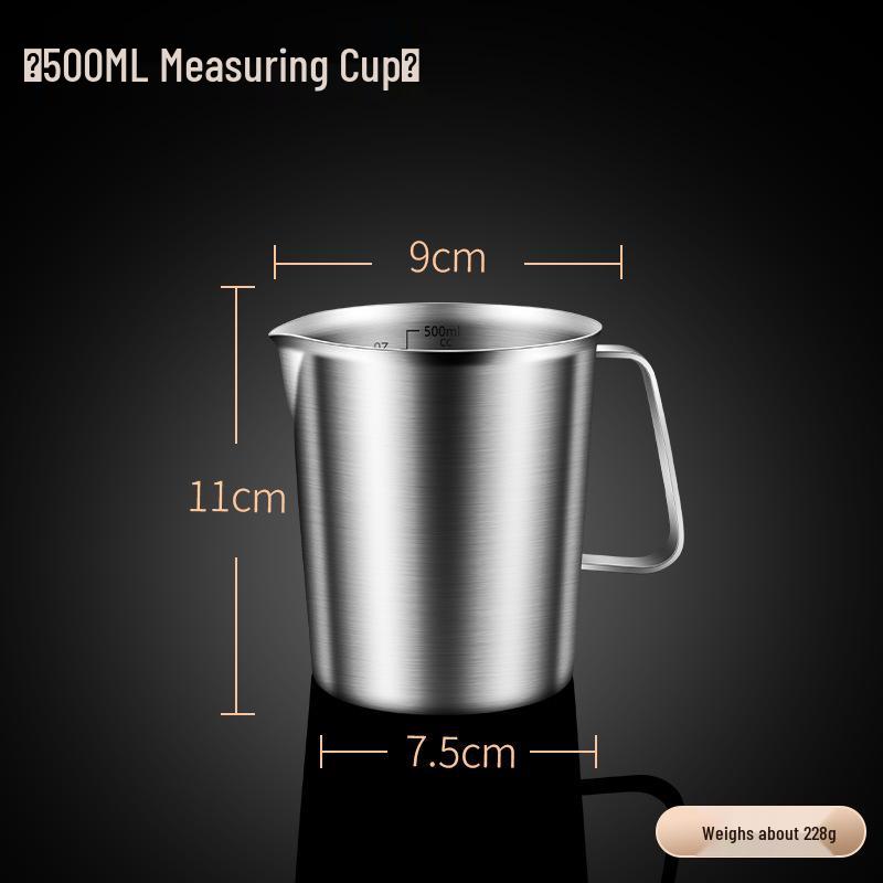 304 Edelstahl Messbecher mit großer Kapazität zum Backen, für Milchtee, für Gewerbeküchen und für Latte Art.