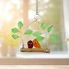 Colorful Bird Perch Seaglass Decoration Handmade Sea Glass Multicolor Bird on Branch Wall Art Sea Glass Artwork Wall Hanging Ornament