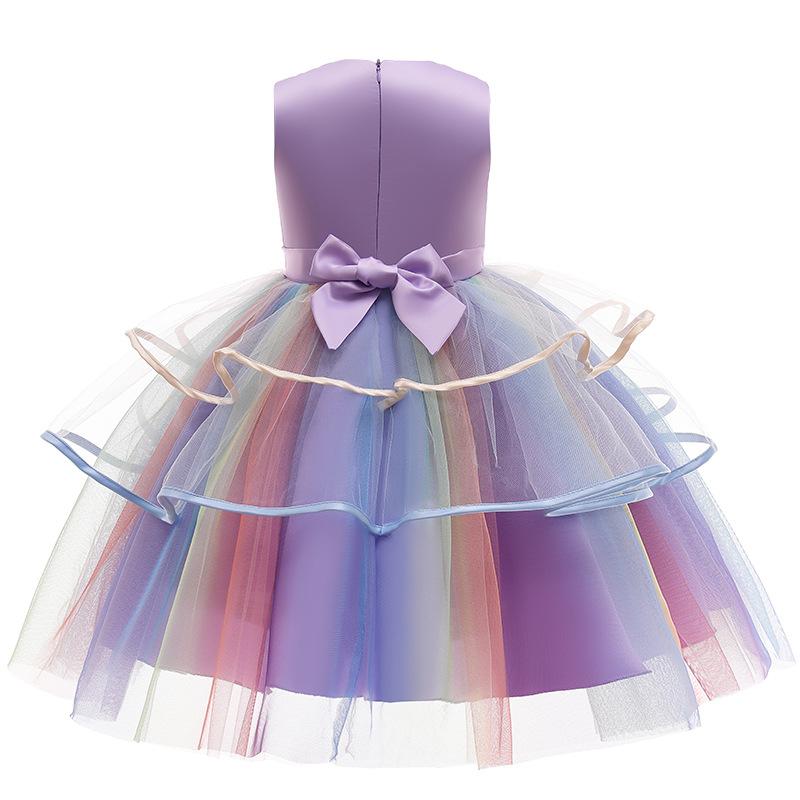 Unicorn Tutu Dress for Girls - Rainbow Princess Birthday Party Dress + Halloween Costume, 2-in-1 Kids Fancy Dress