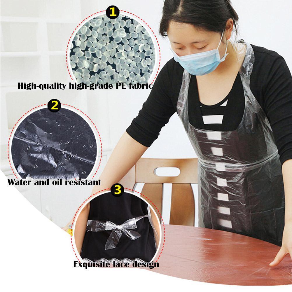 1/5/10/20PCS Disposable Kitchen Aprons Plastic Waterproof Apron Individually Packing Gowns for Men Women Kitchen Accessories