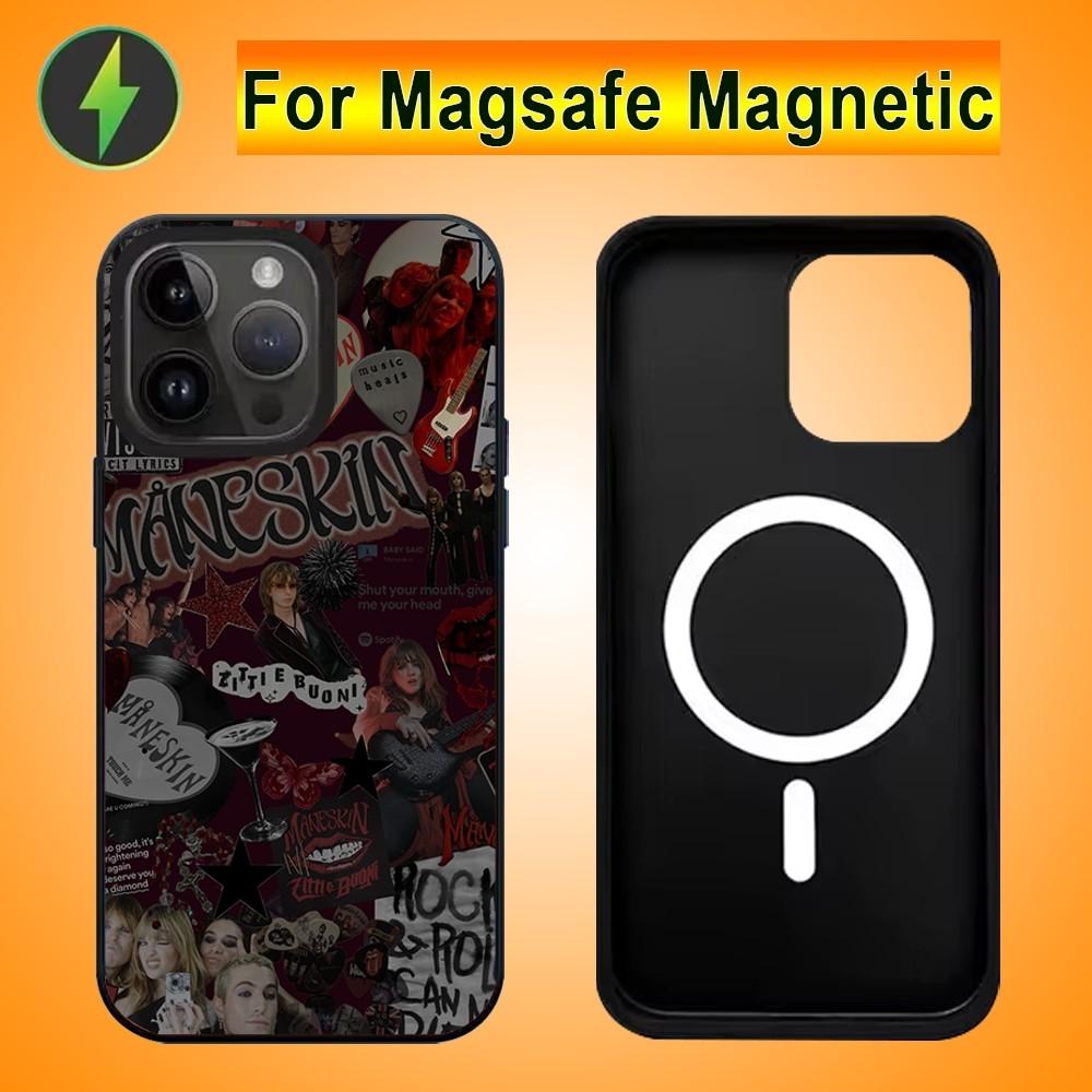 Maneskin Damiano David Phone Case For IPhone 15 14 13 Pro Max 11 12 Mini Alex Mirror For Magsafe Wireless Charging Cover