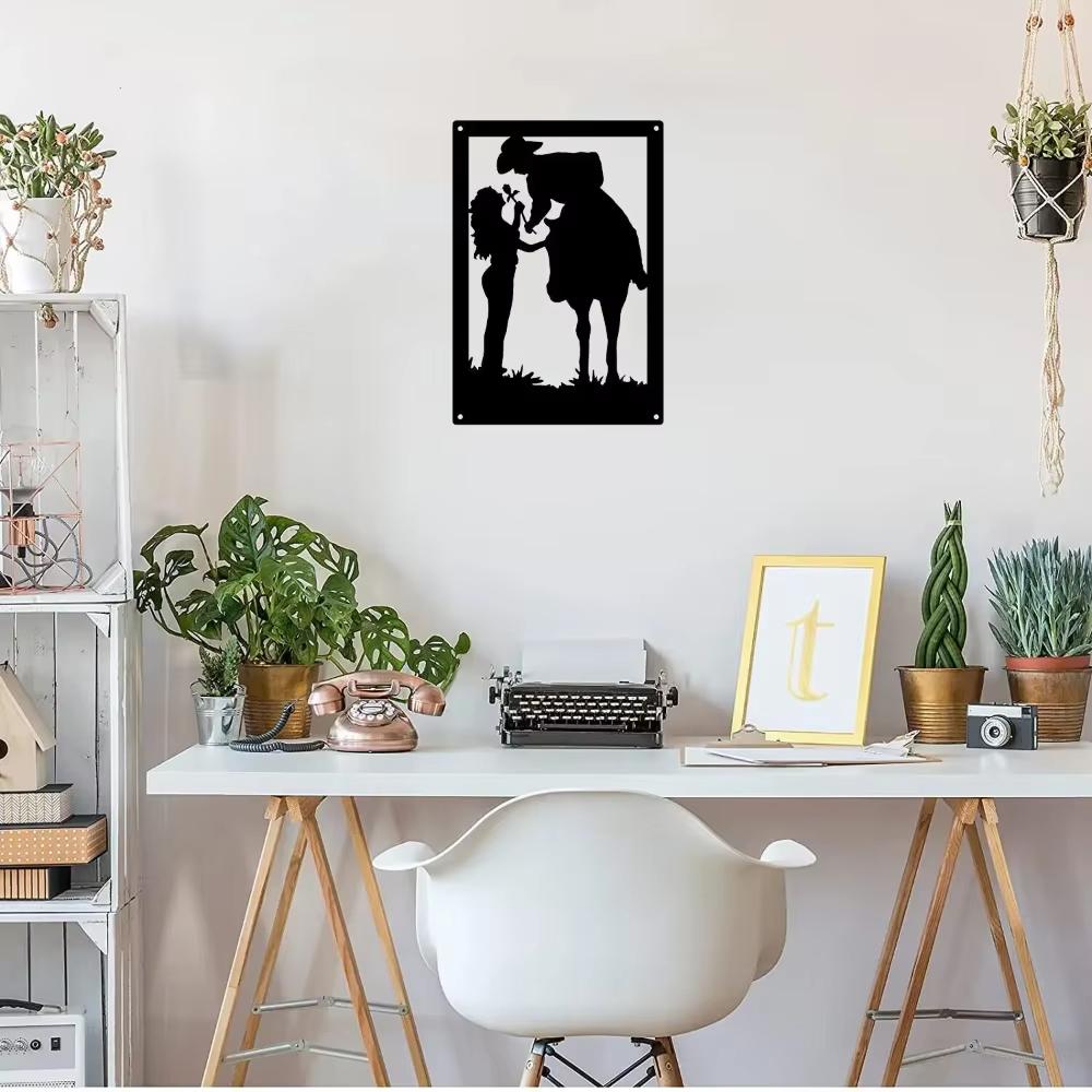Cowboy Cowgirl Couple Metal Art Sign Nine By Thirteen New Home Decor Wall Hanging Cowboy Cowgirl Sign Metal Art Nine Thirteen