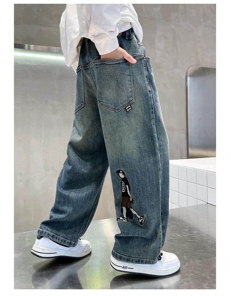 Chlapecké zateplené zimní džíny s fleecovou podšívkou - Teplé bavlněné kalhoty pro střední a velké děti (Kolekce 2025)