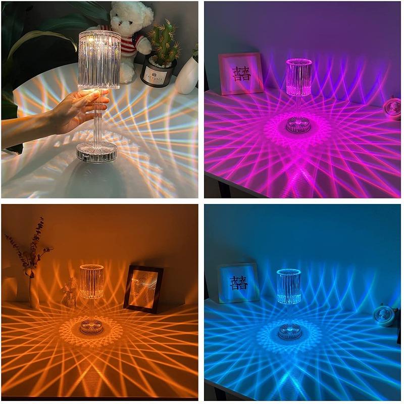 Crystal Rechargeable Led Light Touch Remote Control Night Lamp Bedroom Mood Light Bedside Lamp Night Lights Acrylic Home Decor