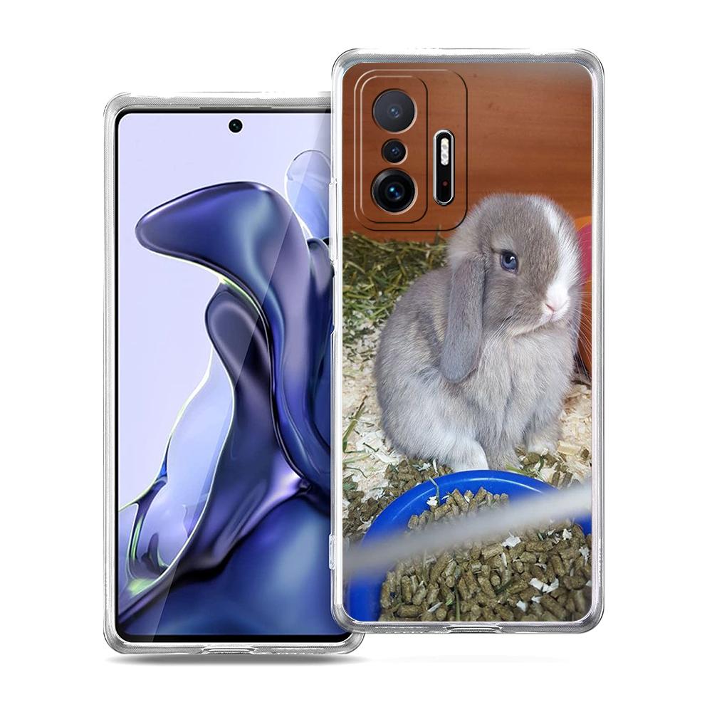 Cute White Baby Rabbits Phone Case For Xiaomi Mi Poco X6 X5 NFC X3 F6 F5 Pro F4 F3 15 14T 14 13T 12T 12 13 Lite 11 Clear Cover