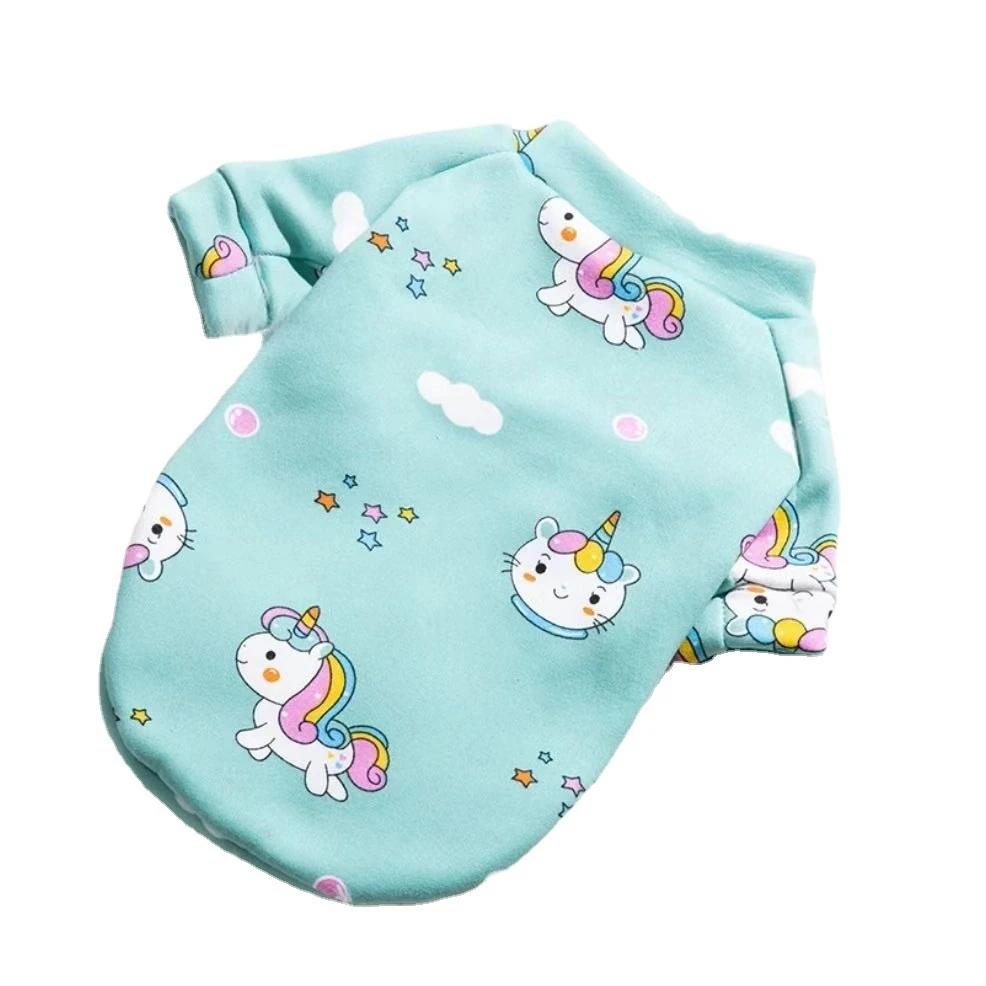 

Printing Small Pet Dog Clothes Cat Clothes Cartoon Cosplay Plus Velvet Autumn And Winter Teddy Poodle Clothes XS Back Length 20Cm