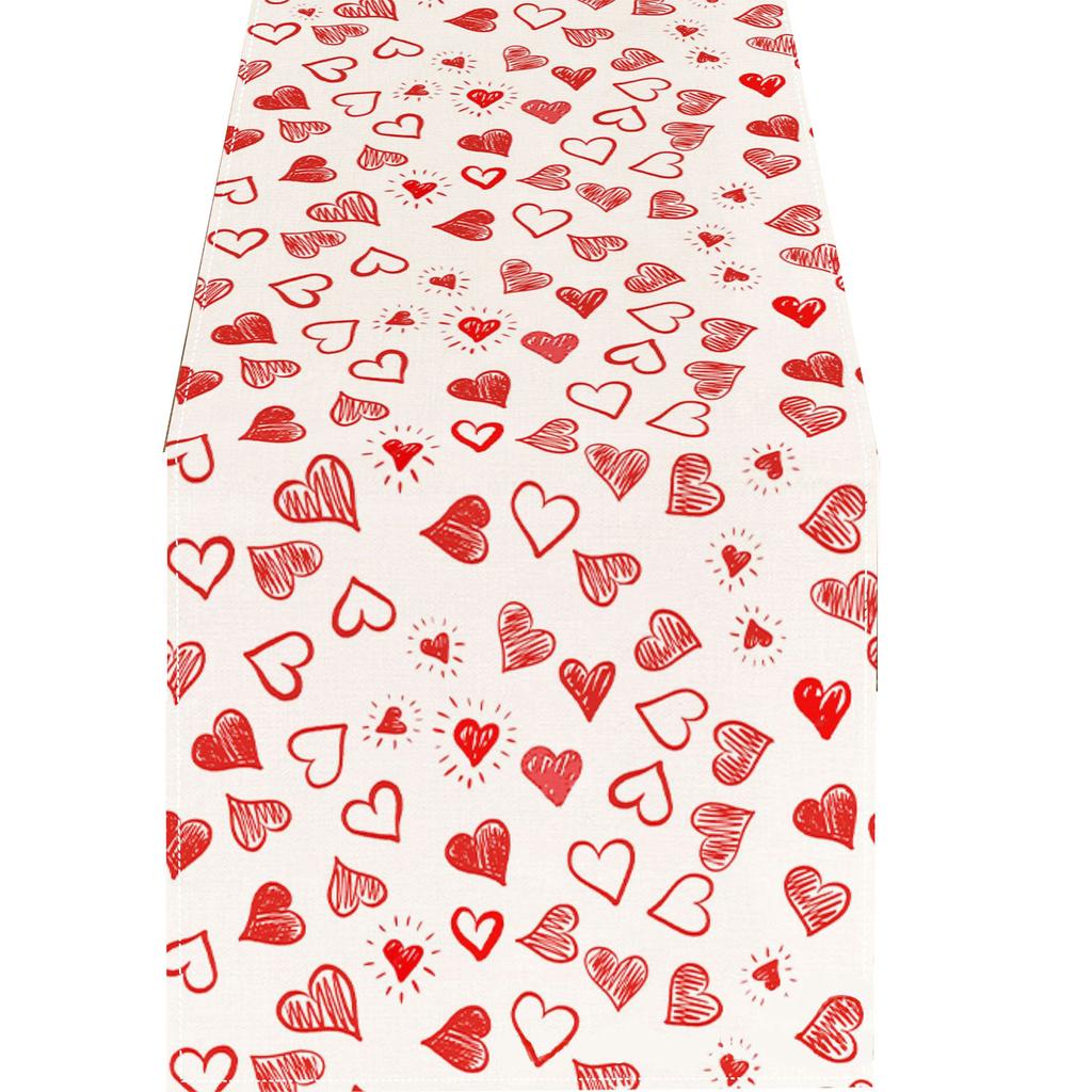 Valentine's Day Tablecloth Washable Table Cover Soft Table Cloth Stain Resistant Perfect for Kitchen Dinner Picnic