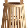 Bamboo Rattan Lantern Hanging with Handle Candle Holder for Outdoor Hotel Balcony