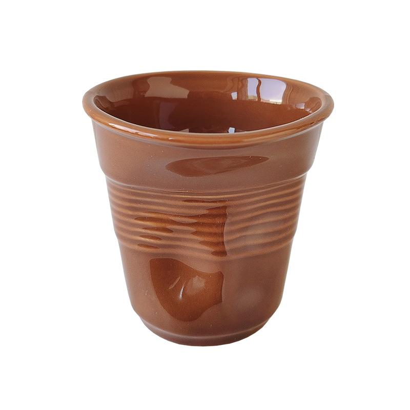

200ml Nordic irregular Cups Coffee Mug White Ceramic Wrinkle Cup Drinking Coffe Tumbler English Letter 200ml шоколадний