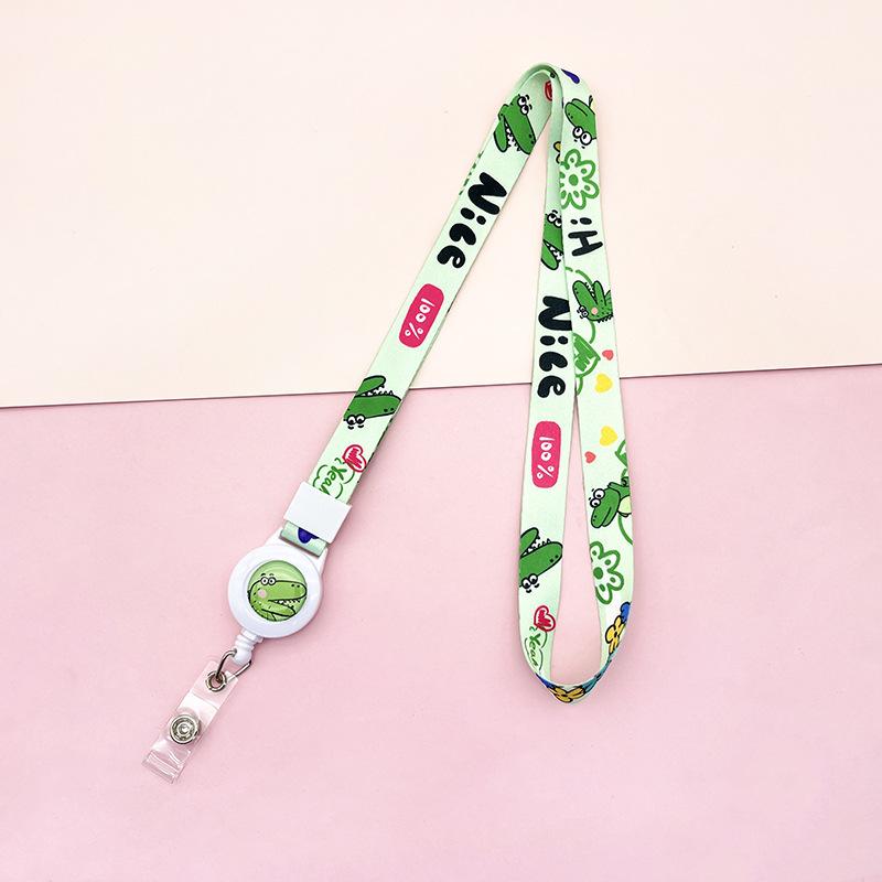 Cartoon Teleskopische Leichtziehbare Schnalle Lanyard Studenten Anti-Verlust Kartenhalter Halsband Langes Seil Arbeits Namensschild Namensschild Lanyard