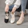 Women's 2025 Summer Slope Heel Roman Sandals - Casual High Heels, European & American Style, Fashionable Korean Design.