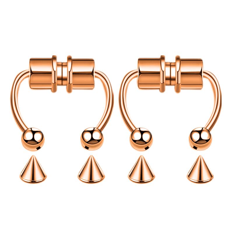 Stainless Steel Magnet Fake Nose Ring Hoop Fake Piercing Hoop Septum Rings For Women Fashion Gothic Rock Body Zircon Gifts