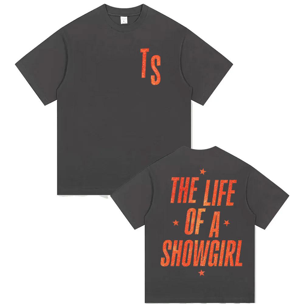 

TS The Life of A Showgirl Album Print TShirt Men Vintage Aesthetic High Quality T Shirt Casual Oversized Cotton Tees 4XL