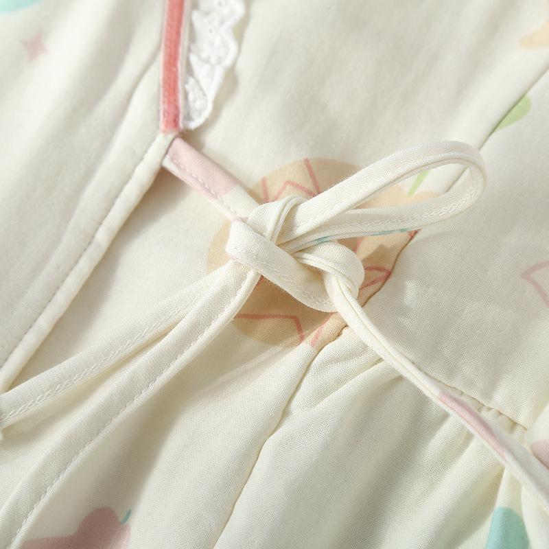 Pure Cotton Three-Layer Gauze Maternity Kimono: Spring/Autumn Winter Breastfeeding Pajamas & Postpartum Home Wear for Expectant Mothers