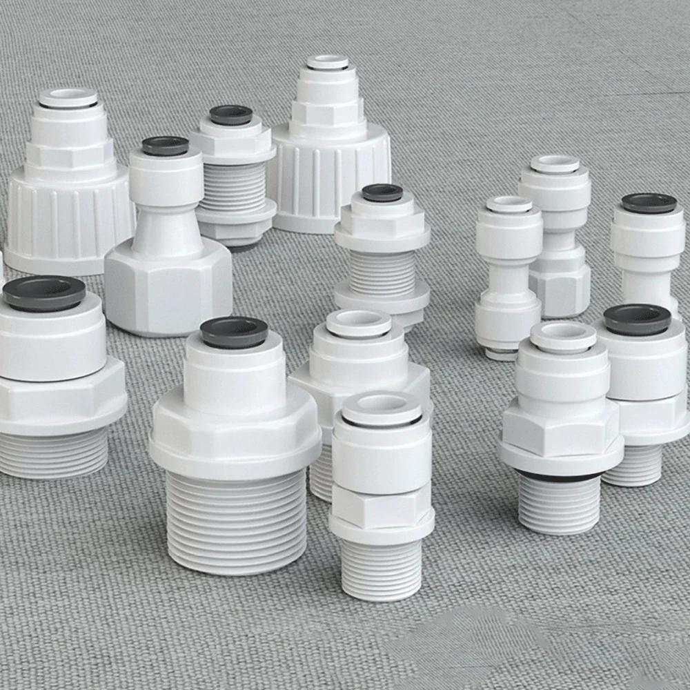 Fit 6.35mm Tube X Male Female Thread 1/2" BSP POM Quick Fitting Connector For Aquarium RO Water Filter Reverse Osmosis System