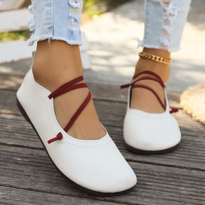 Women Pu Leather Casual Shoes 2024 Autumn New Round Toe Ballet Flat Shoes Women's Comfortable Slip-On Shallow Moccasins Mujer