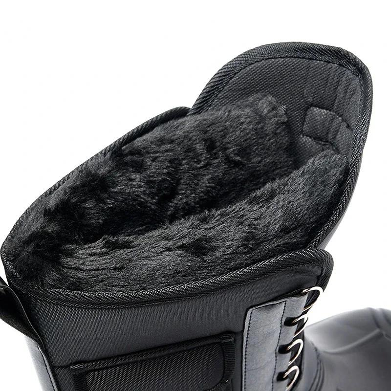 fashion Men Non-slip Nails Rain Boots Mountaineering Men Boots Cotton Rain Shoes Waterproof Fishing Shoes for Men Spring Farm Work Boots