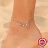 Fashion Adjustable Paperclip Chain Anklet Heart Bead Pendant Women