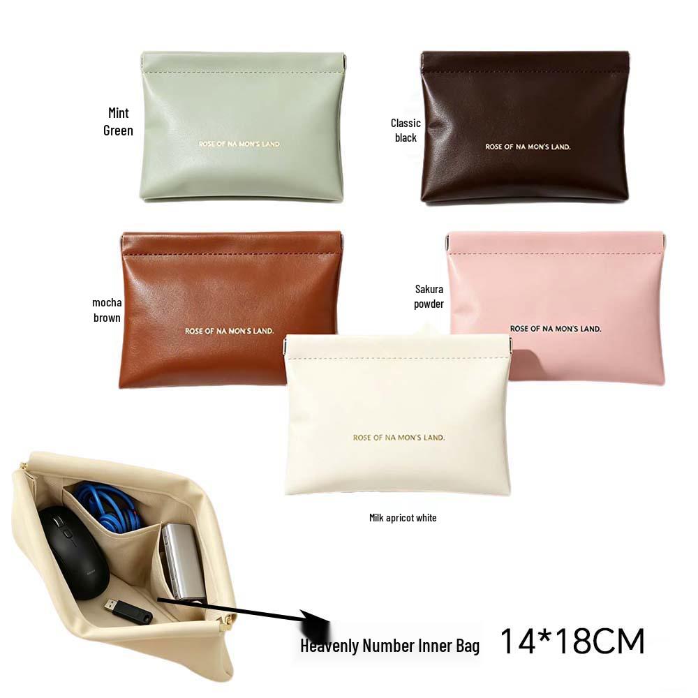 High-Value PU Pleated Cosmetic & Lipstick Travel Makeup Bag