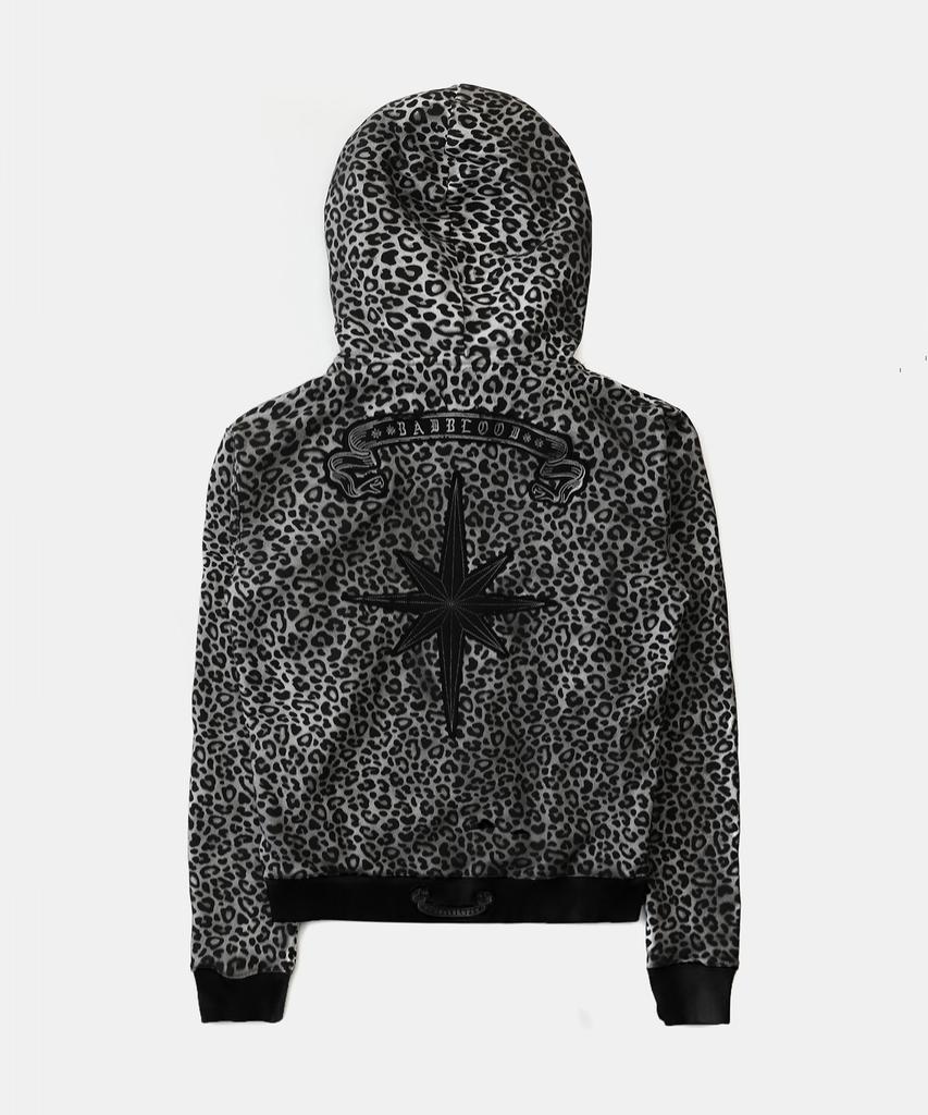 Badblood Cosmo11 Detachable Fur Hoodie Zip-Up - White Leopard
